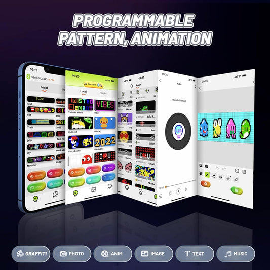 LED Display 40.64x20.32cm Bluetooth APP Control Programmable Sign Car Store