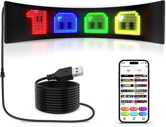 LED Display 40.64x20.32cm Bluetooth APP Control Programmable Sign Car Store