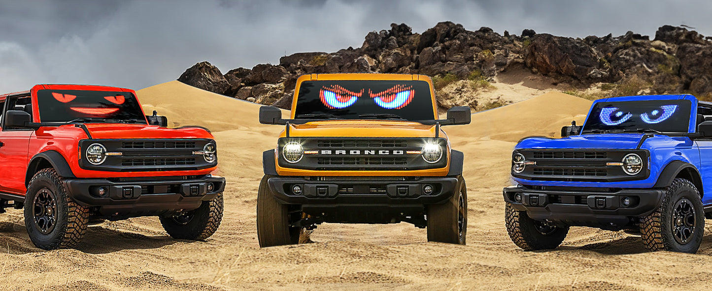 Double Row LED Car Display 26.9x11.9cm Bluetooth APP Control Programmable Sign