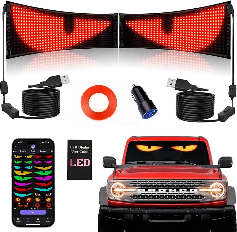 Truck LED Devil Eyes Light - Bluetooth Controlled Full Color Display Pro
