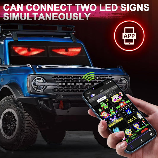 Truck LED Devil Eyes Light - Bluetooth Controlled Full Color Display Pro