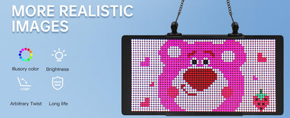 LED Display 40.64x20.32cm Bluetooth APP Control Programmable Sign Car Store