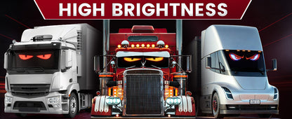 LED Devil Eyes Car Display Screen - 23x5 Inch Programmable Full Color Display