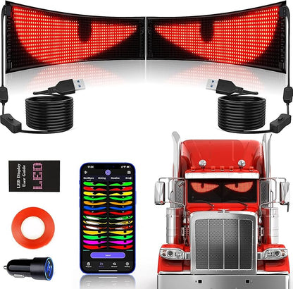 Truck LED Devil Eyes Light - Bluetooth Controlled Full Color Display Pro