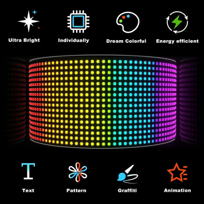 LED Devil Eyes Car Display Screen - 23x5 Inch Programmable Full Color Display