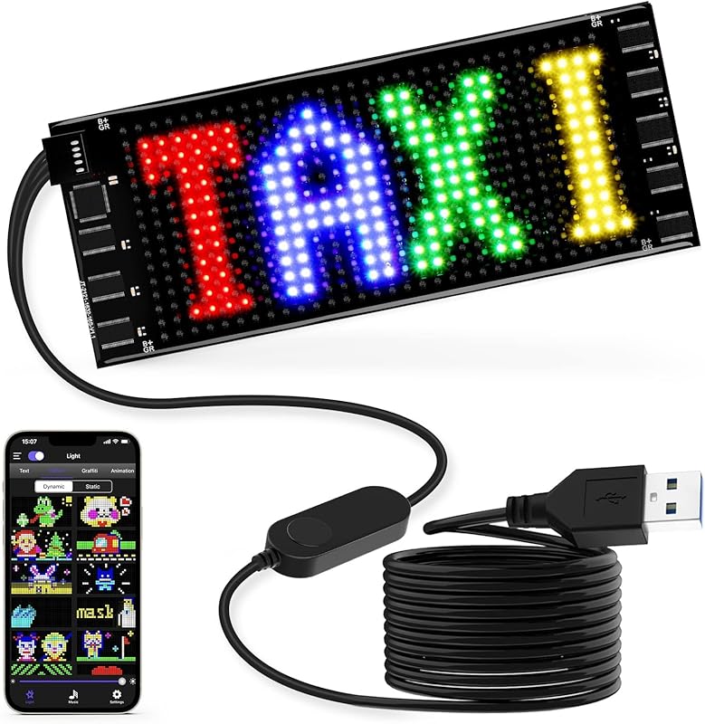 LED Devil Eyes Car Display Screen - 23x5 Inch Programmable Full Color Display