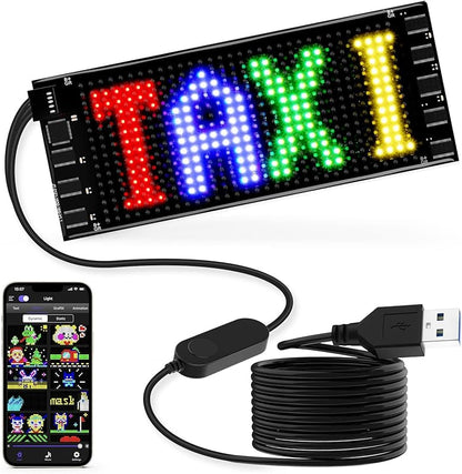 LED Devil Eyes Car Display Screen - 23x5 Inch Programmable Full Color Display