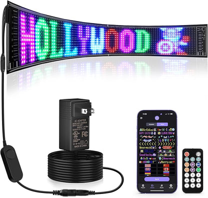 LED Devil Eyes Car Display Screen - 23x5 Inch Programmable Full Color Display