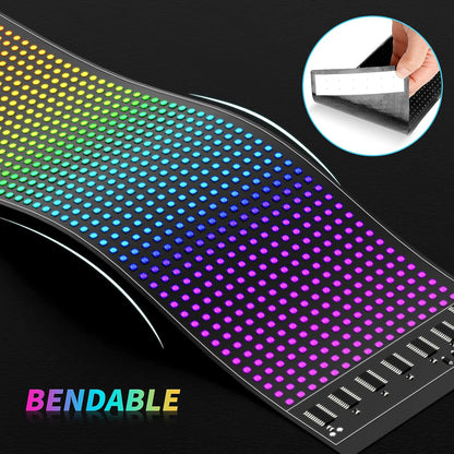 LED Devil Eyes Car Display Screen - 23x5 Inch Programmable Full Color Display