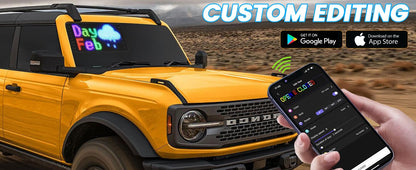Double Row LED Car Display 26.9x11.9cm Bluetooth APP Control Programmable Sign