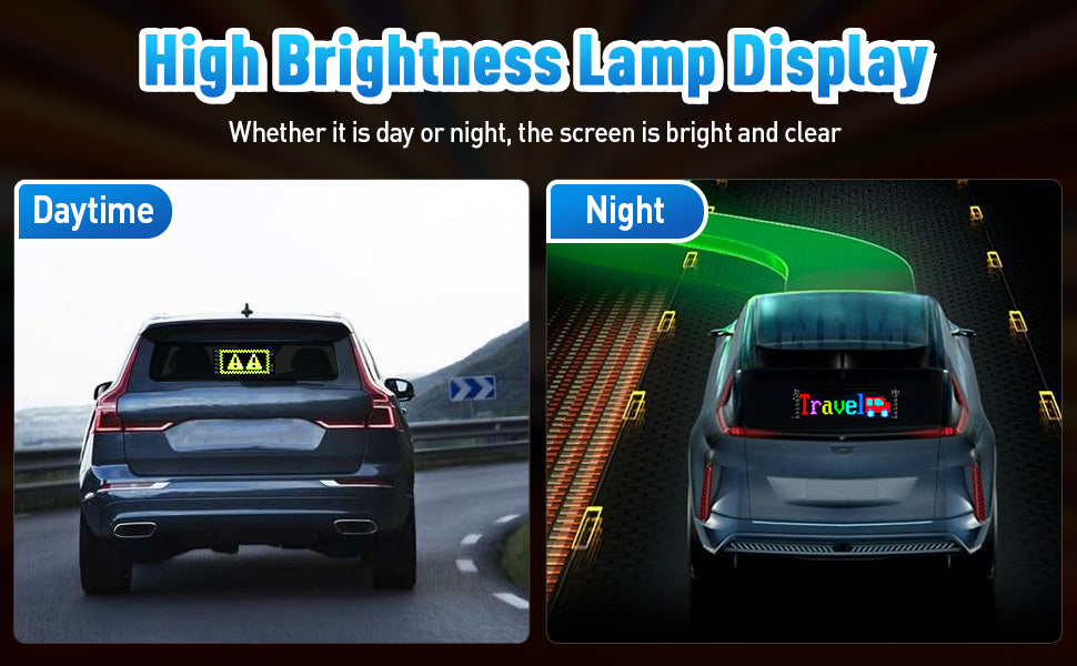 Programmable Full Color LED Sign - Bluetooth APP Control Custom Text Pattern for Car Business Store