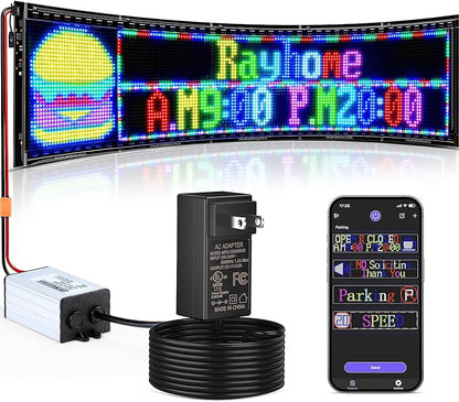 LED Devil Eyes Car Display Screen - 23x5 Inch Programmable Full Color Display