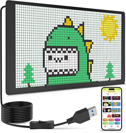 LED Display 40.64x20.32cm Bluetooth APP Control Programmable Sign Car Store