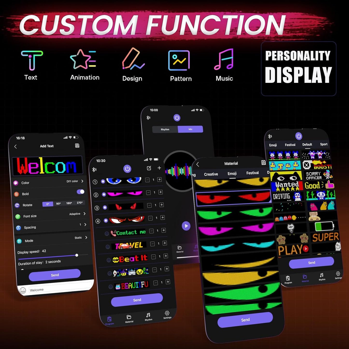 Truck LED Devil Eyes Light - Bluetooth Controlled Full Color Display Pro