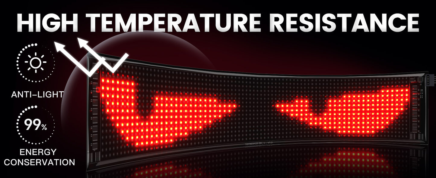 LED Devil Eyes Car Display Screen - 23x5 Inch Programmable Full Color Display