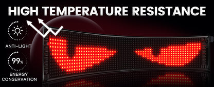 LED Devil Eyes Car Display Screen - 23x5 Inch Programmable Full Color Display