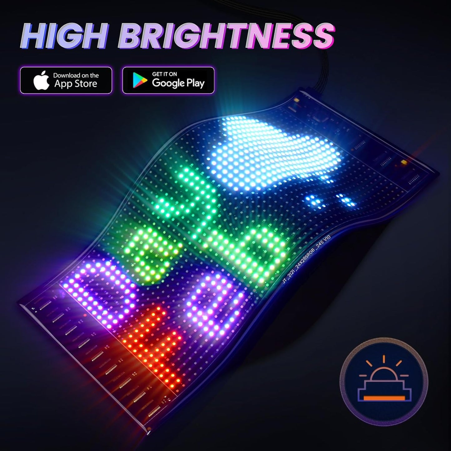 Double Row LED Car Display 26.9x11.9cm Bluetooth APP Control Programmable Sign