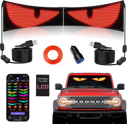 Truck LED Devil Eyes Light - Bluetooth Controlled Full Color Display Pro